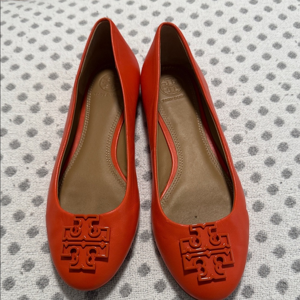 Tory Burch Vibrant Orange Loafers
